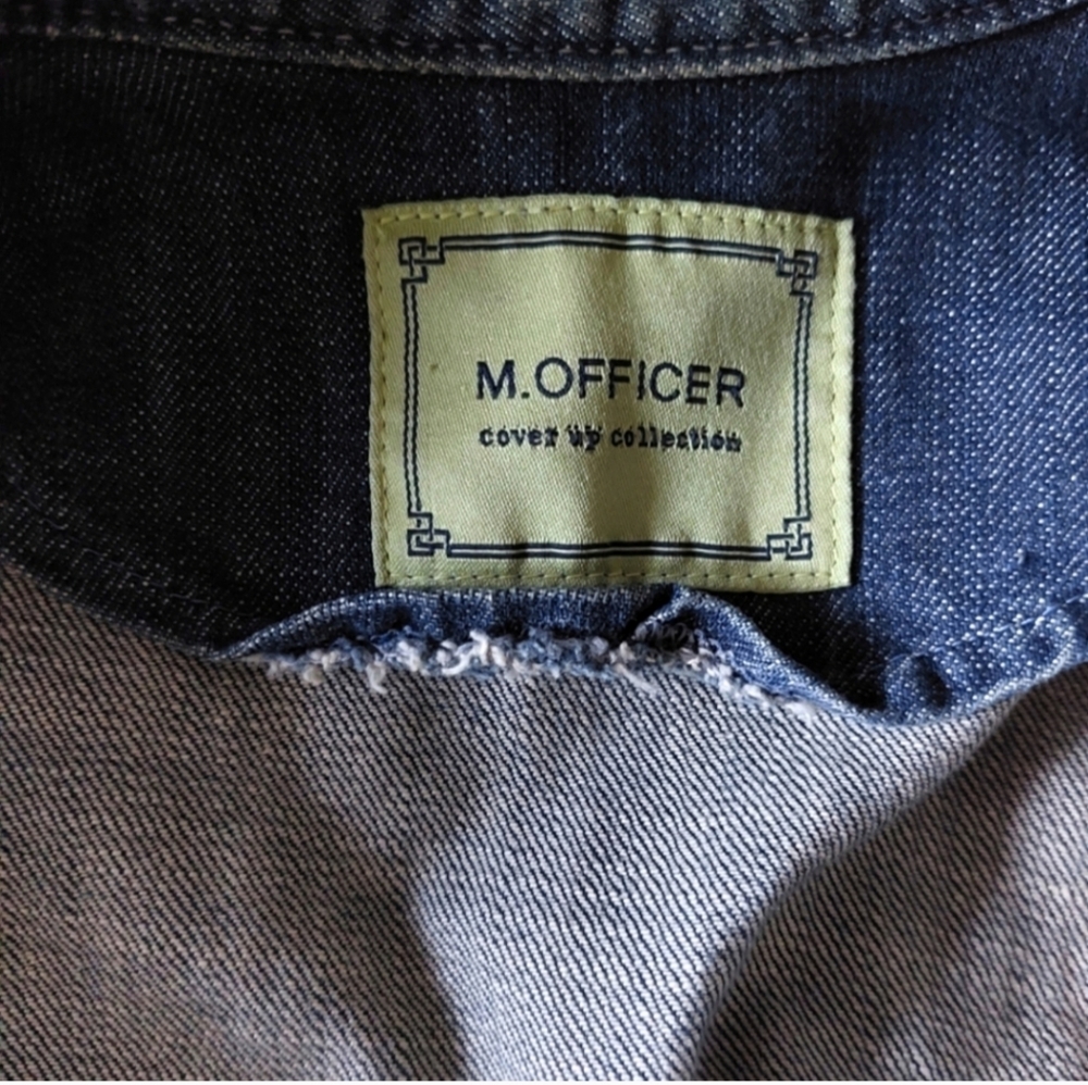Vintage Military Inspired Denim Croped Jacket - Picture 5 of 6